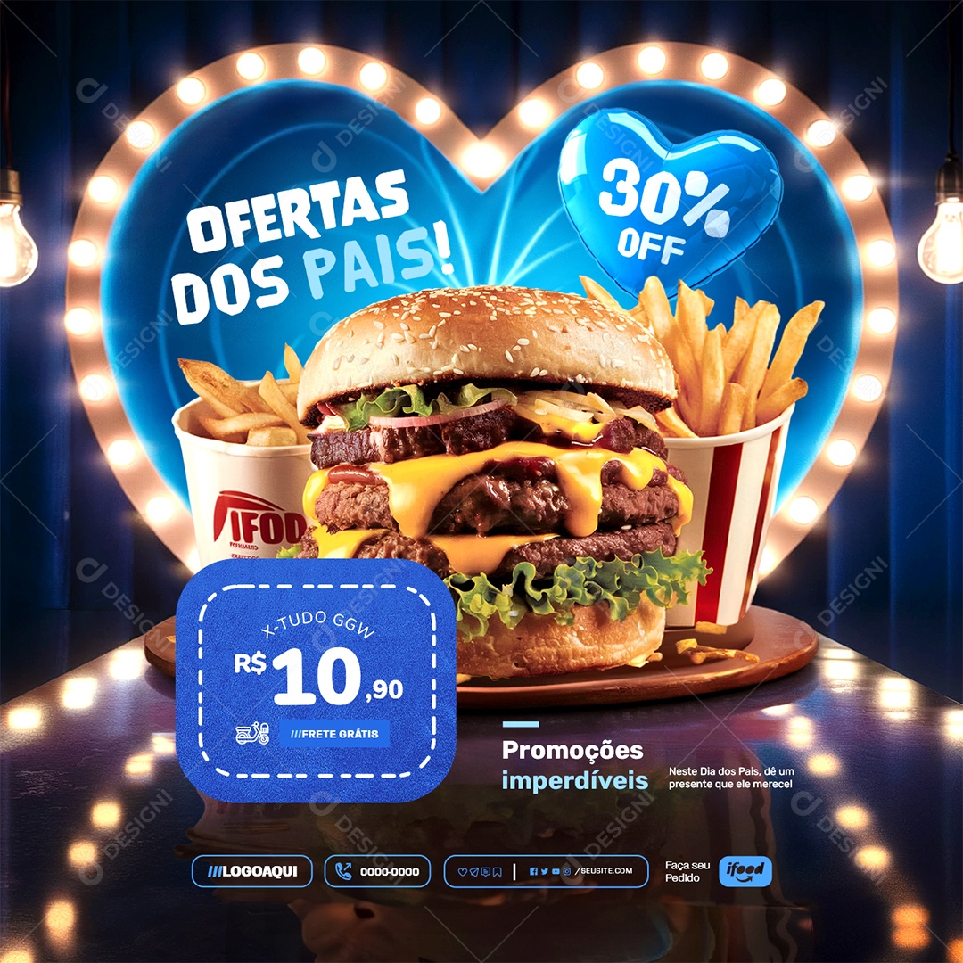 Oferta dos Pais Promoções Imperdíveis Desconto Social Media PSD Editável