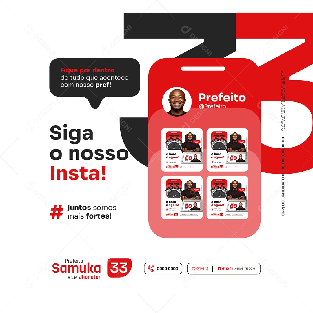 Política Siga o nosso Insta Social Media PSD Editável
