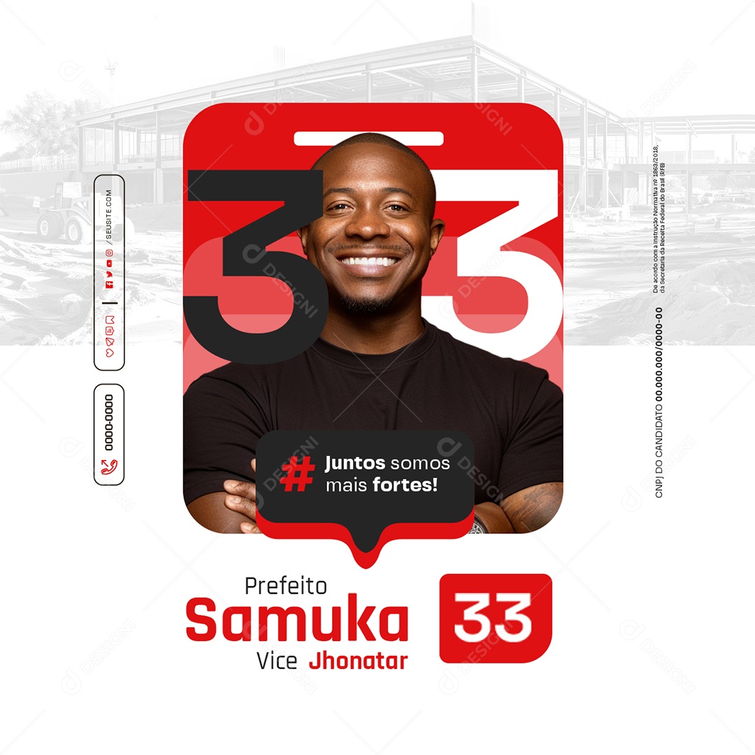 Política Prefeito Samuka Social Media PSD Editável