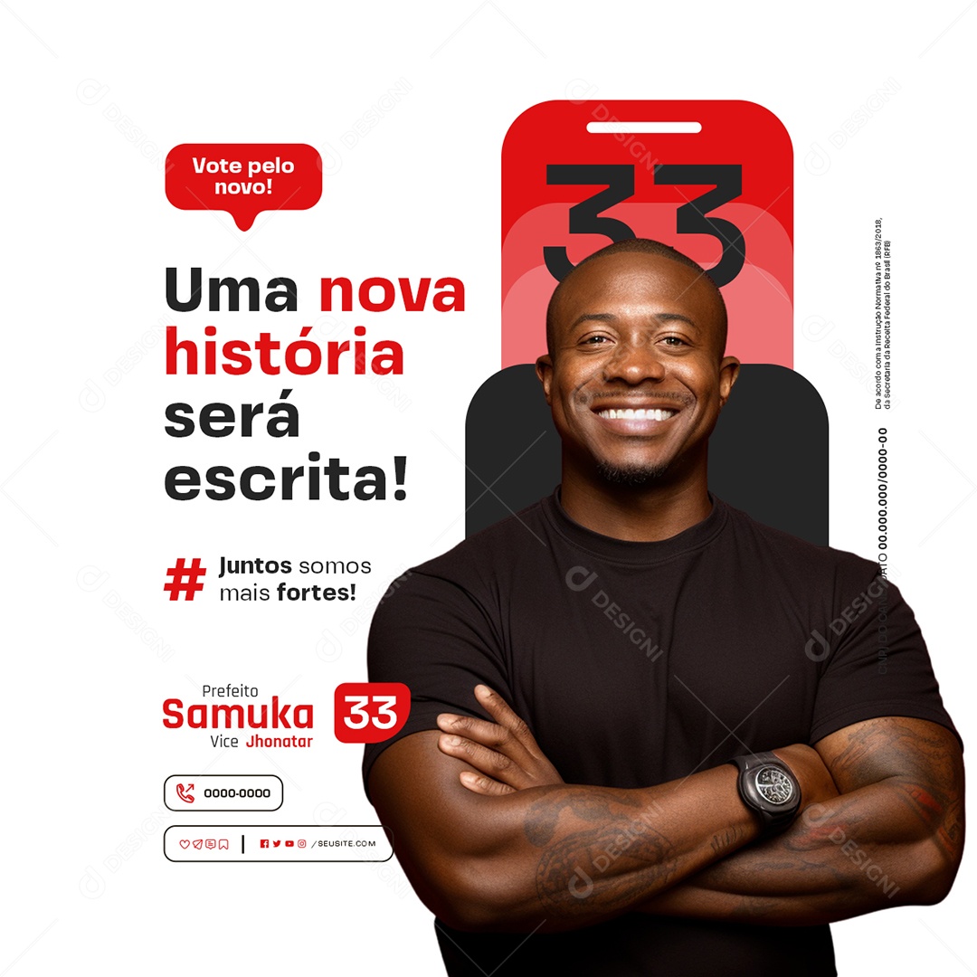 Política uma Nova História será Escrita Social Media PSD Editável