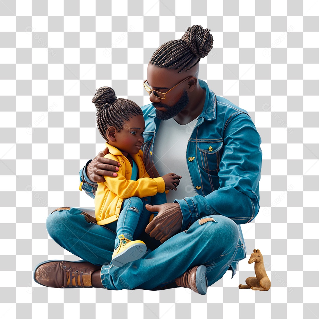 Homem moreno com sua filha