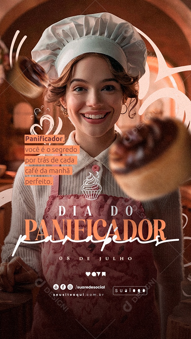 Story Dia do Panificador 08 de Julho Você é o Segredo Social Media PSD Editável
