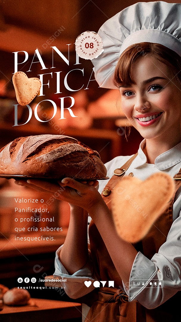 Story Dia do Panificador 08 de Julho Você é o Segredo Social Media PSD Editável