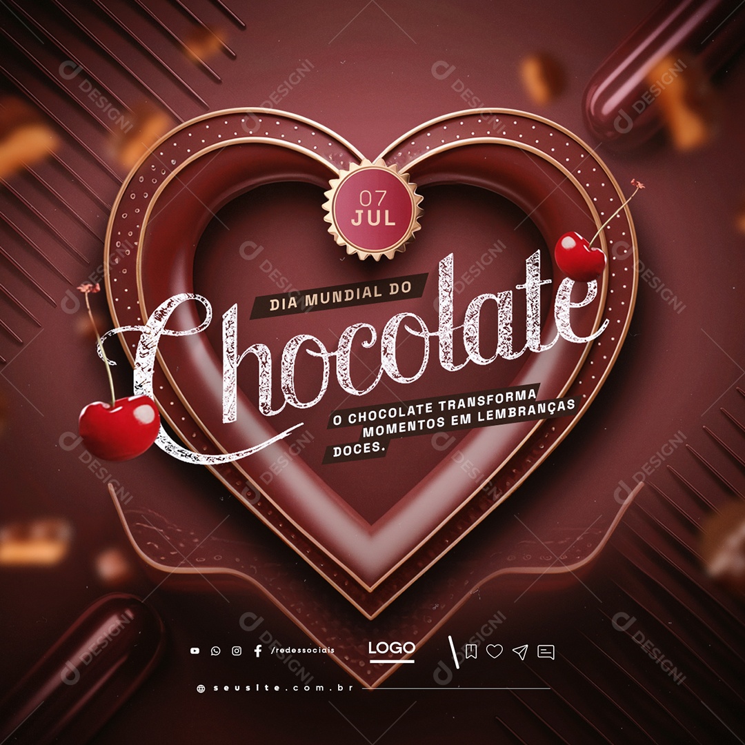 Dia Mundial do Chocolate 07 de Julho Transforma Momentos em Lembranças Social Media PSD Editável