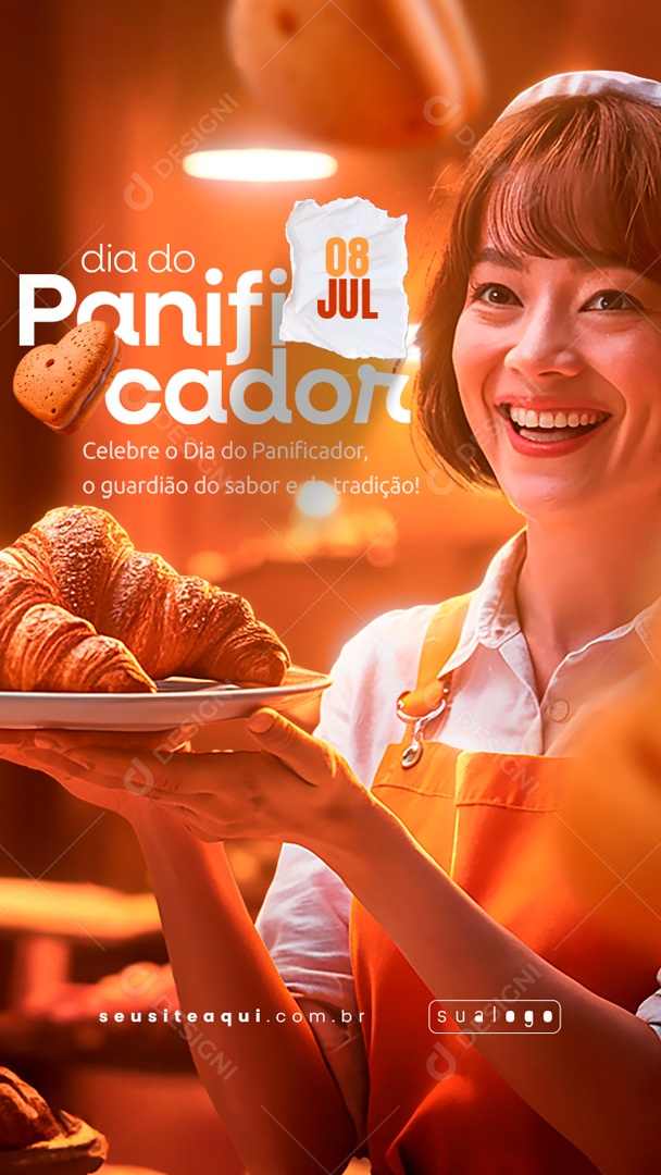 Story Dia do Panificador 08 de Julho o Guardião do Sabor Social Media PSD Editável