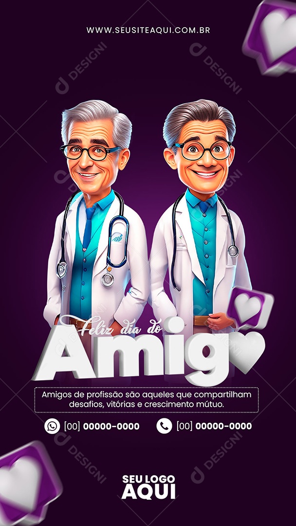 Story Dia do Amigo Social Media PSD Editável