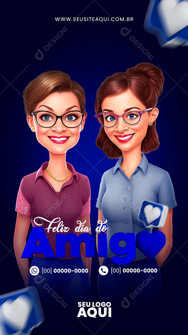 Story Dia do Amigo Social Media PSD Editável