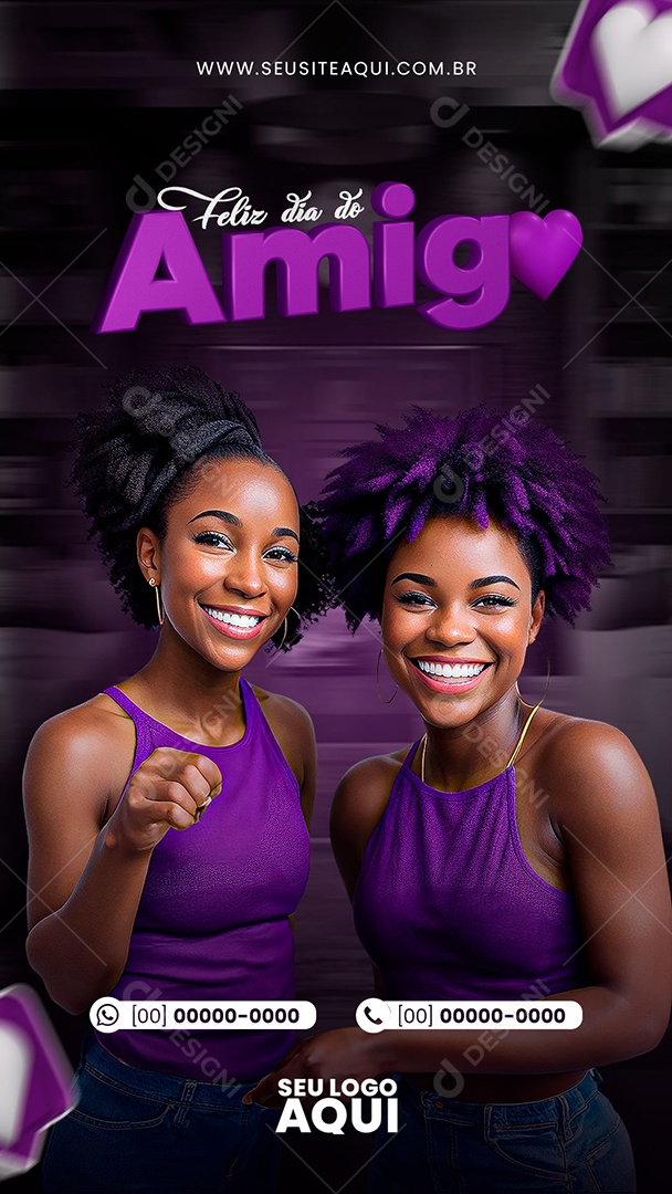 Story Dia do Amigo Social Media PSD Editável
