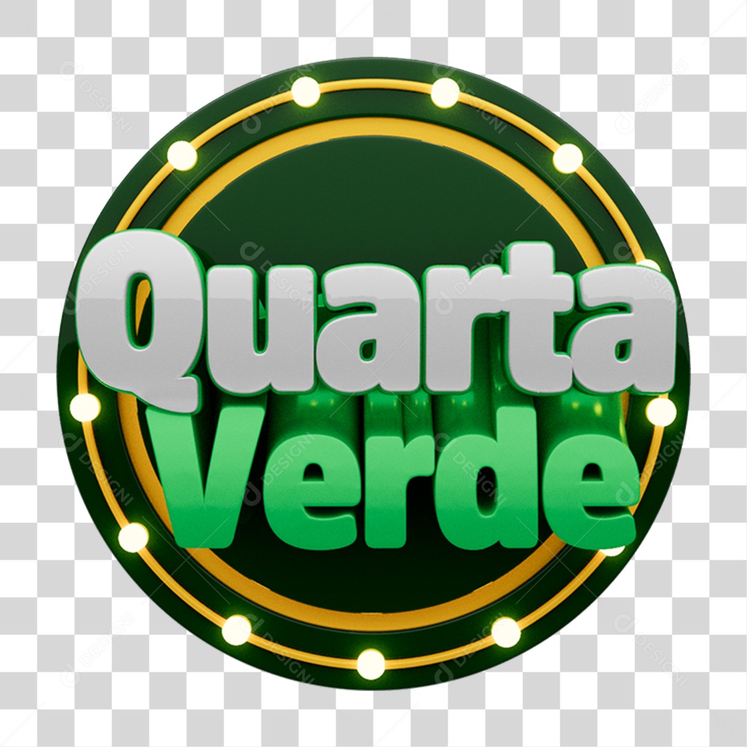 Quarta Verde Selo 3D Para Composição PNG Transparente