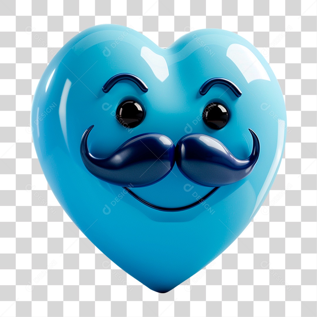 Elemento IA Coração Azul PNG