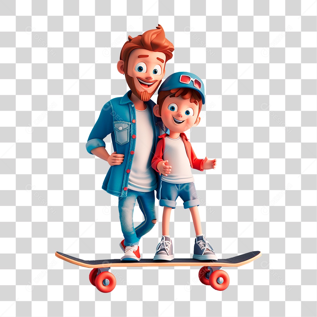 Pai e Filho Andando de Skate