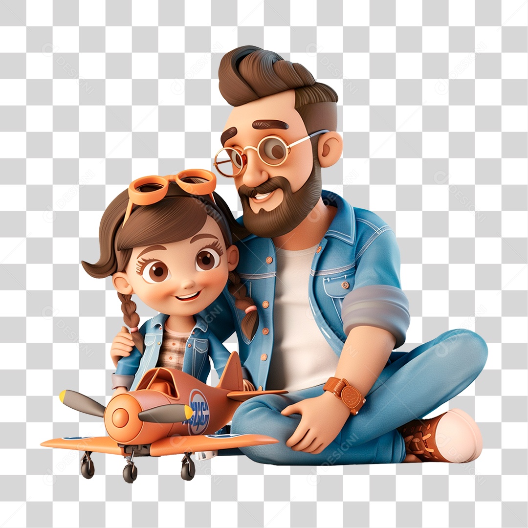 Pai e Filha PNG Transparente
