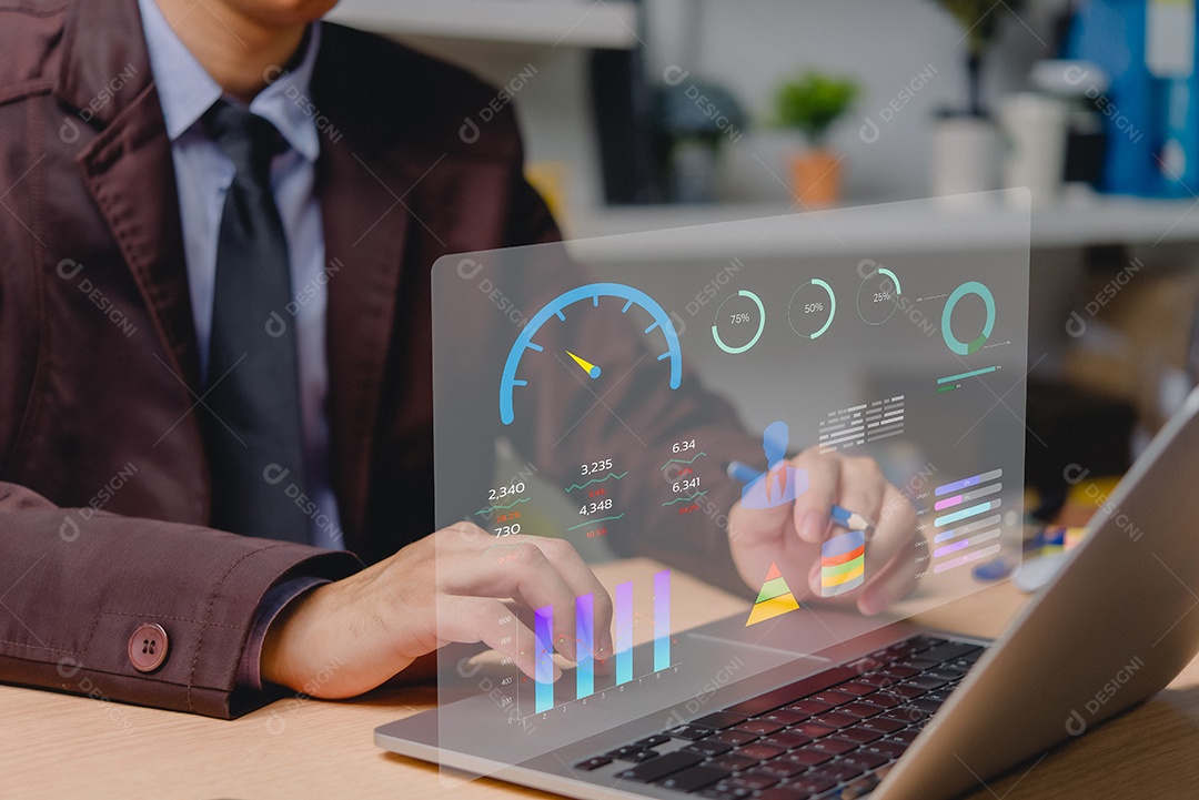 Empresário sobre um escritório