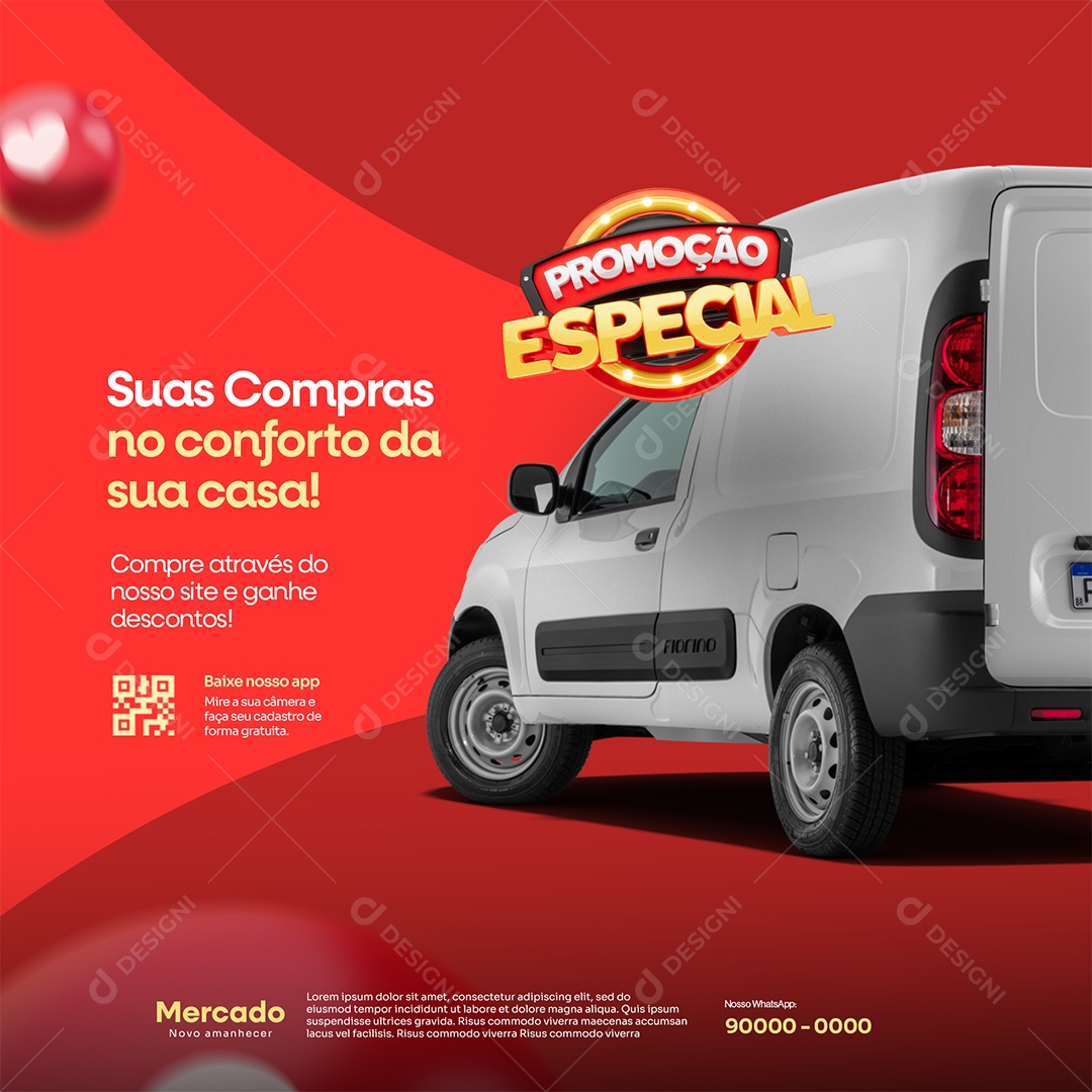 Promoção Especial Suas Compras Social Media PSD Editável