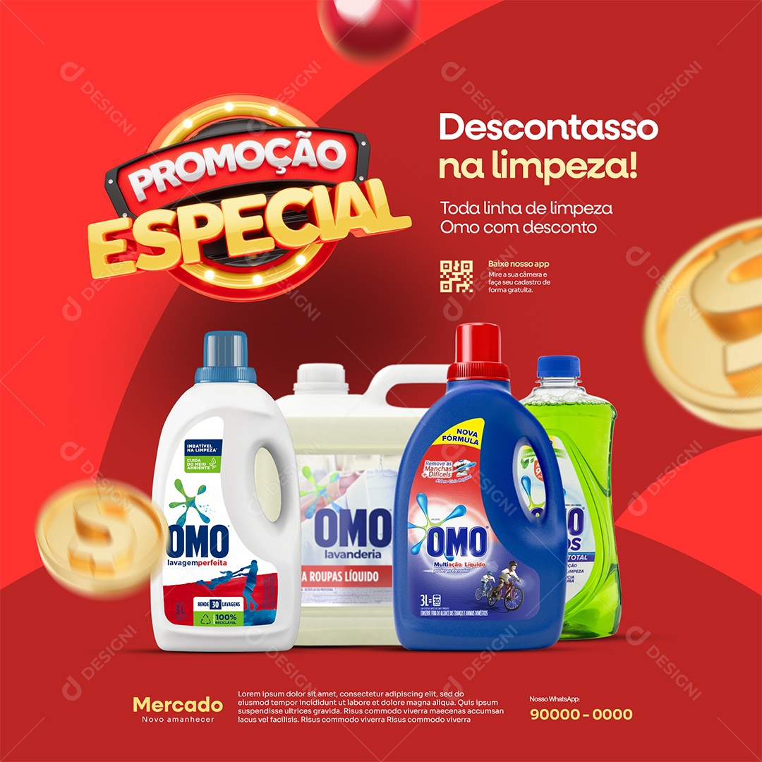 Promoção Especial Produtos Limpeza Social Media PSD Editável