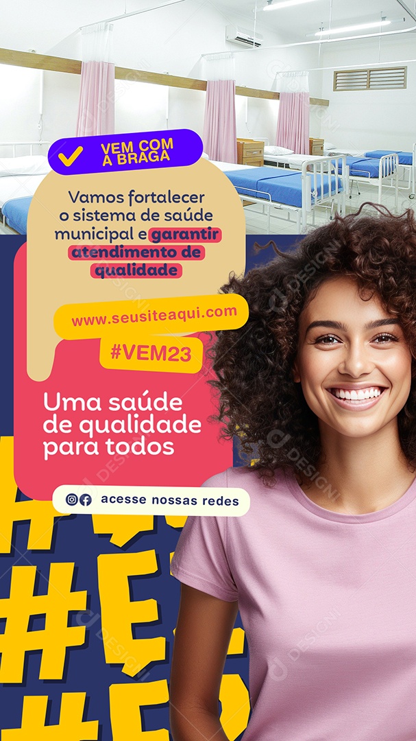 Story Uma Saúde de Qualidade para todos Social Media PSD Editável