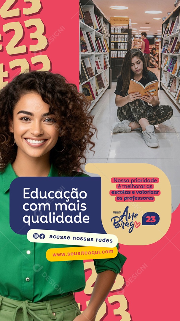 Story Educação com mais Qualidade Social Media PSD Editável