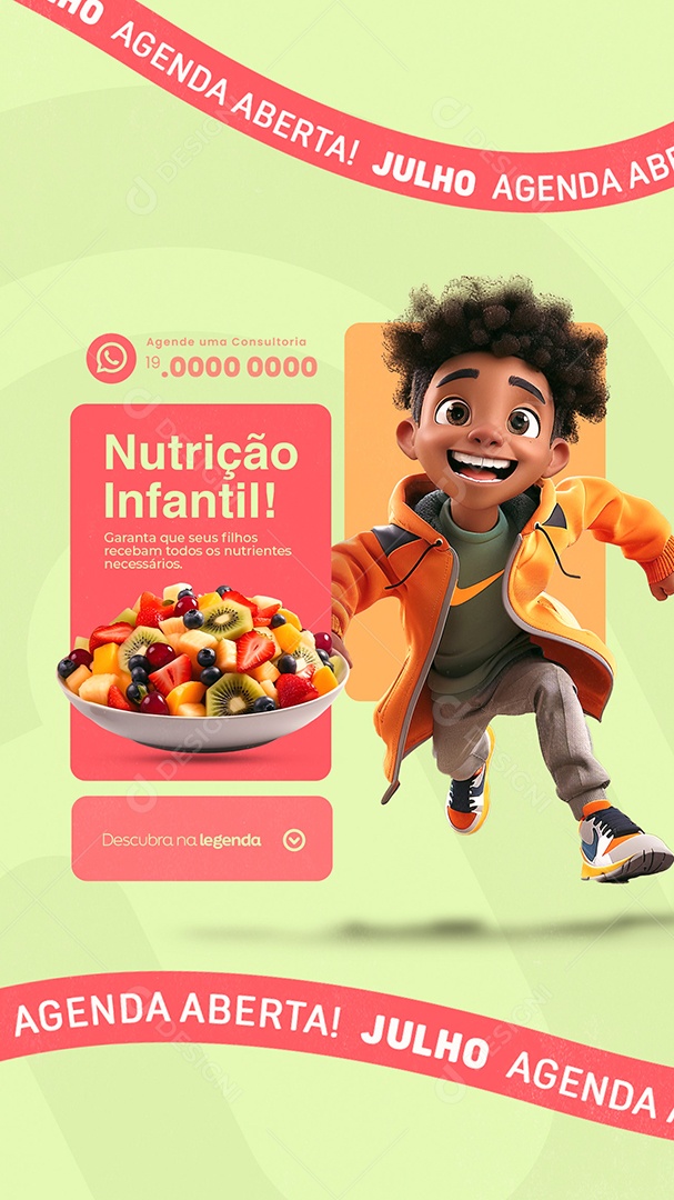 Story Nutrição Infantil Social Media PSD Editável