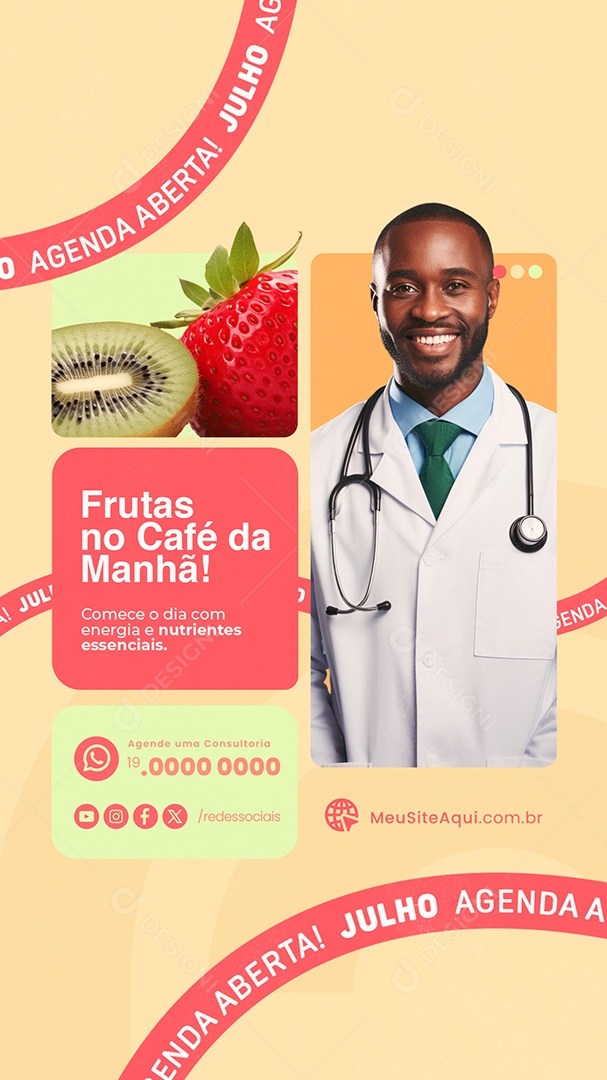 Story Frutas no Café da Manhã Social Media PSD Editável