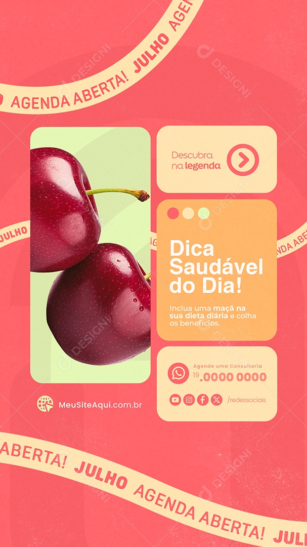 Story Dica Saudável do Dia Social Media PSD Editável