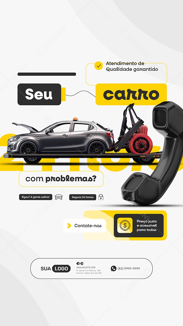 Story Guincho seu Carro com Problema Social Media PSD Editável