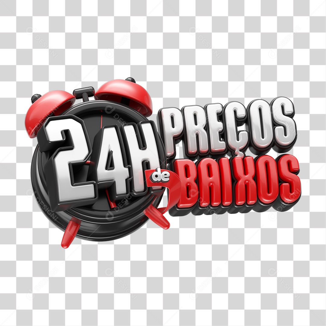 Selo 3D 24 Horas de Preços Baixos Para Composição PNG