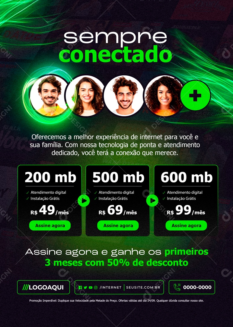 Internet Sempre Conectado Social Media PSD Editável