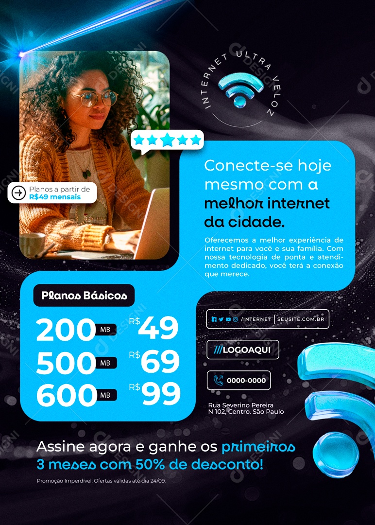 Internet Conecte-se Hoje Mesmo Social Media PSD Editável