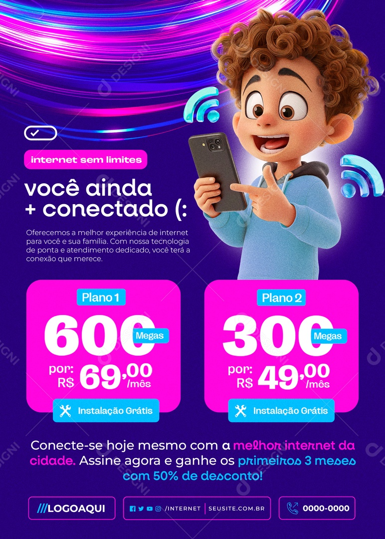 Internet sem Limites Social Media PSD Editável