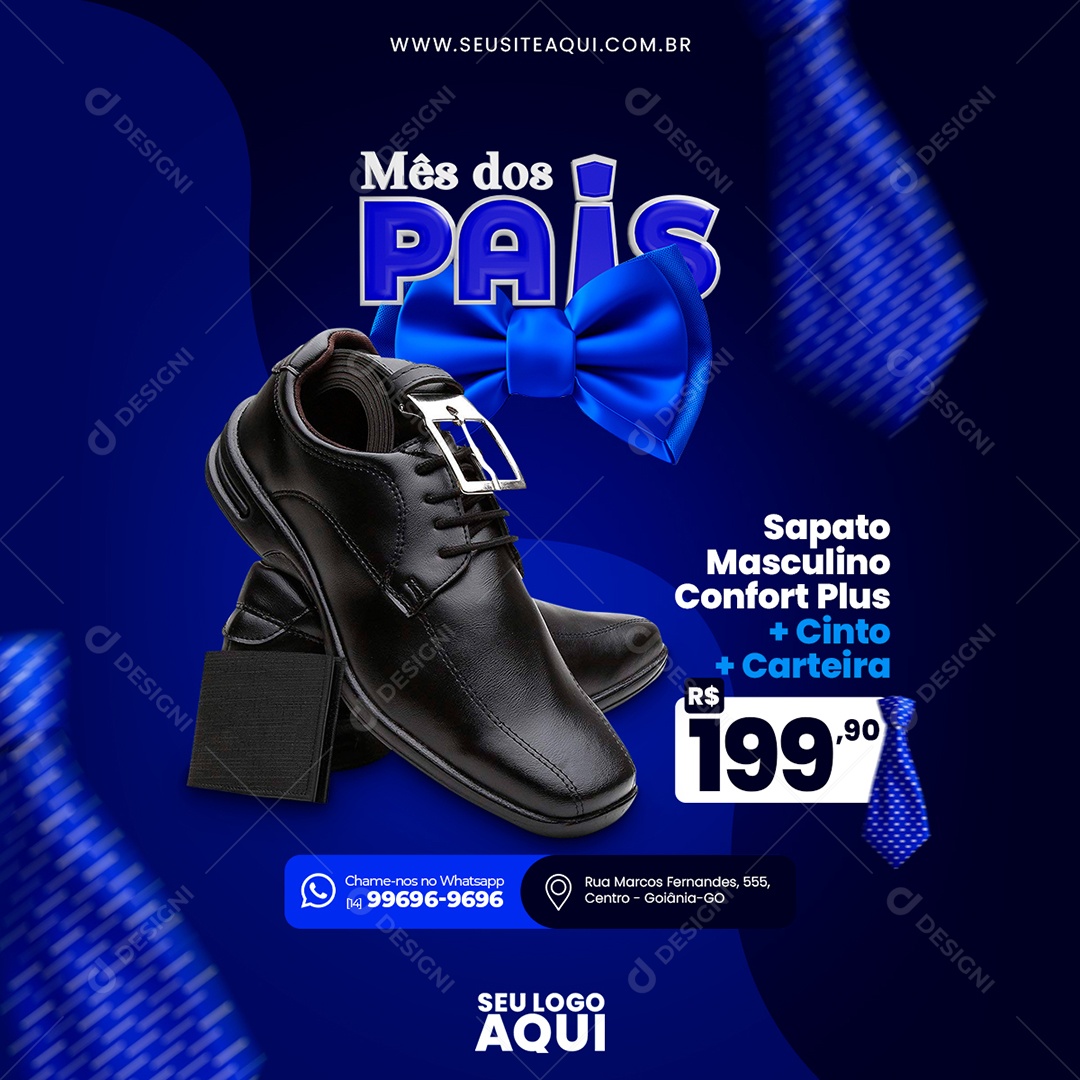 Feliz Dia Dos Pais Sapatos Social Media PSD Editável
