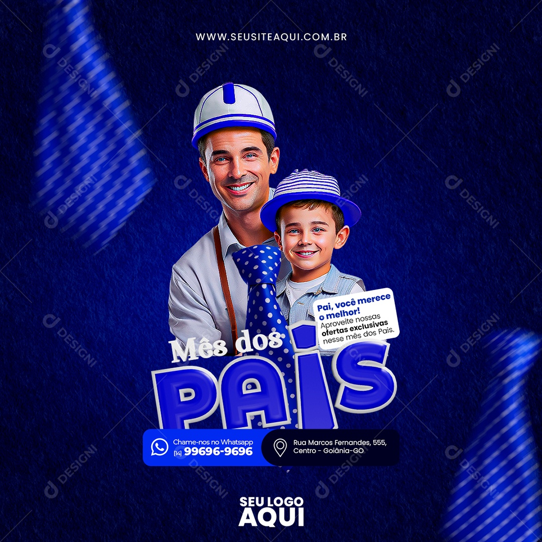 Feliz Dia Dos Pais Relógios Social Media PSD Editável