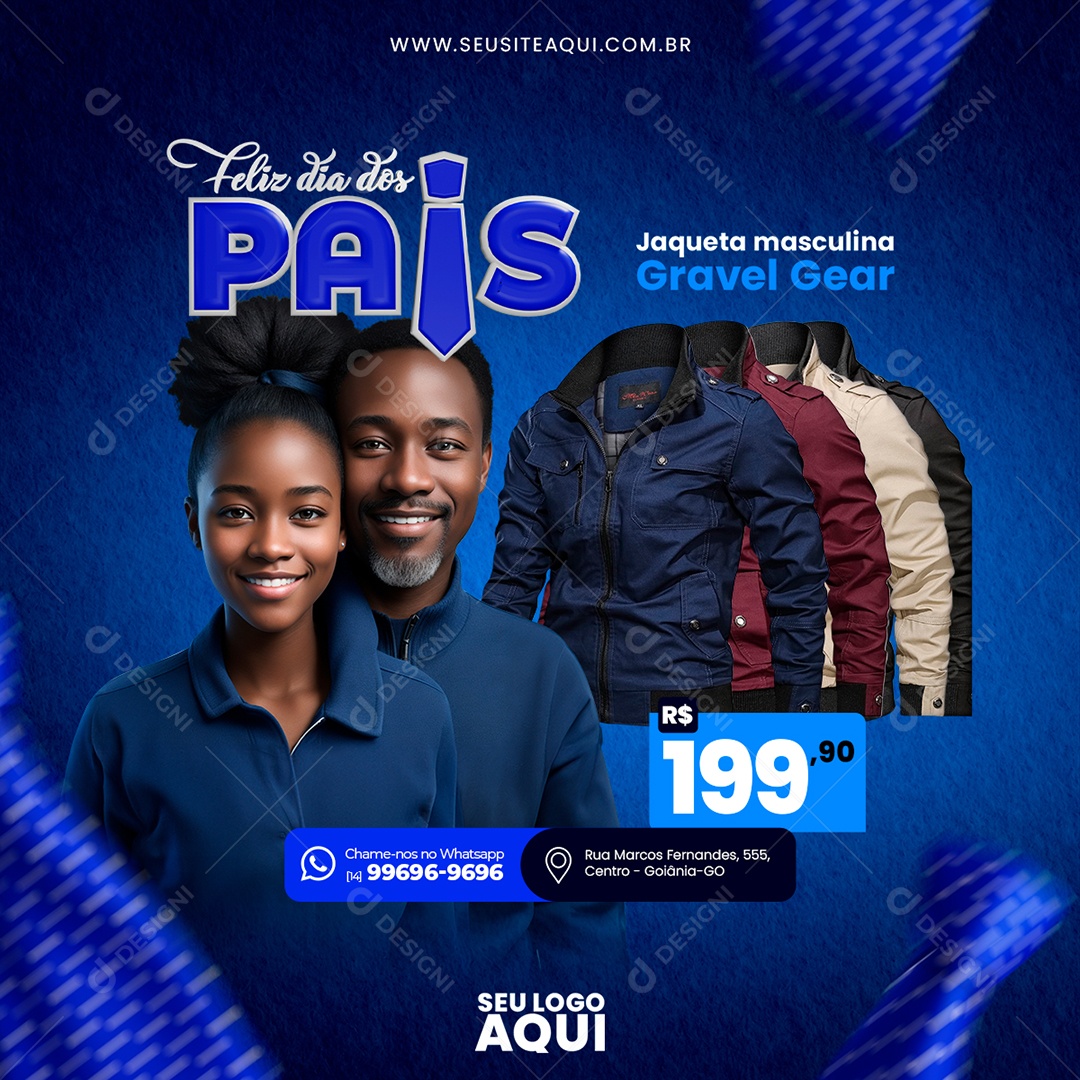 Feliz Dia Dos Pais Camisetas Social Media PSD Editável