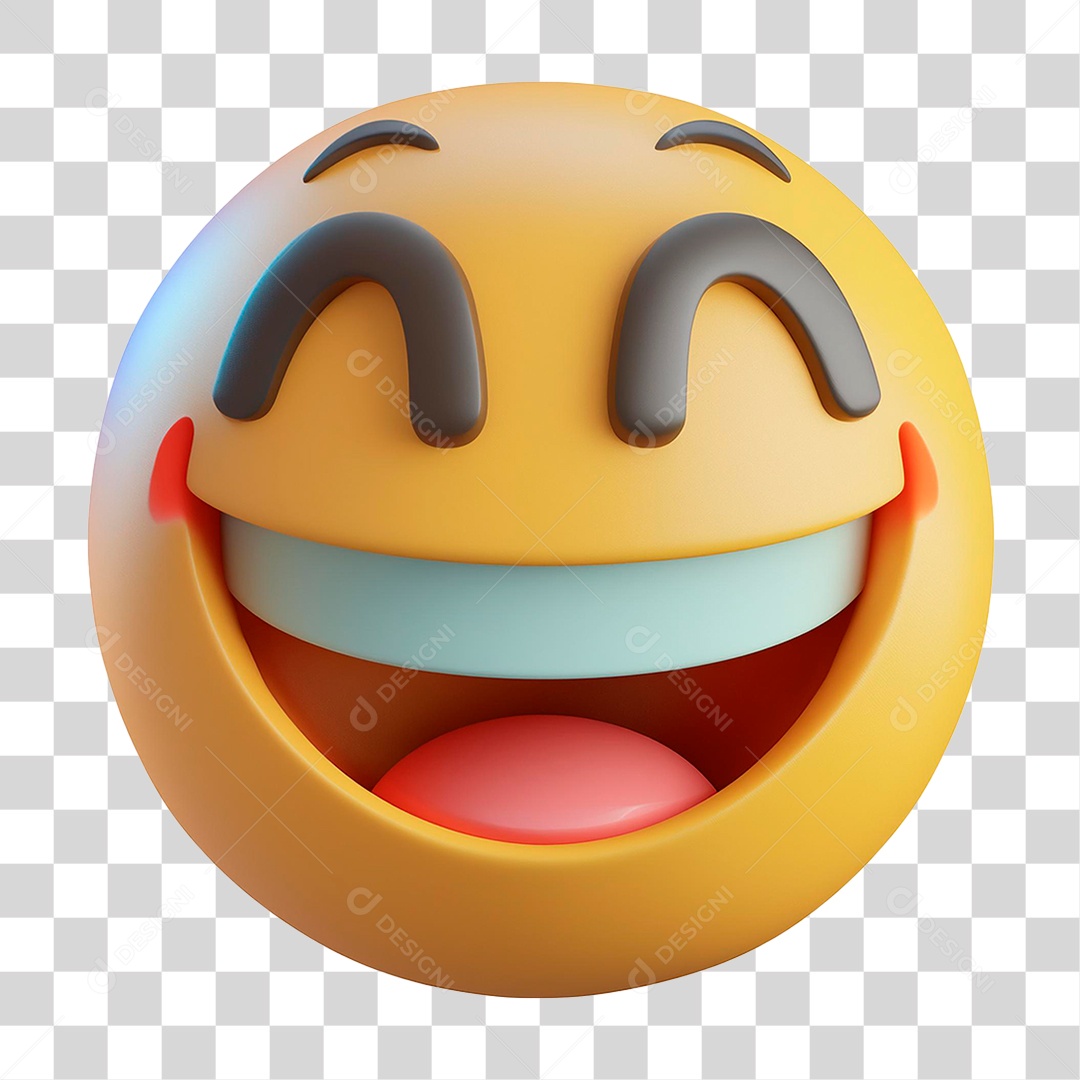 Emoji Sorridente 3D Elemento 3D PNG Transparente