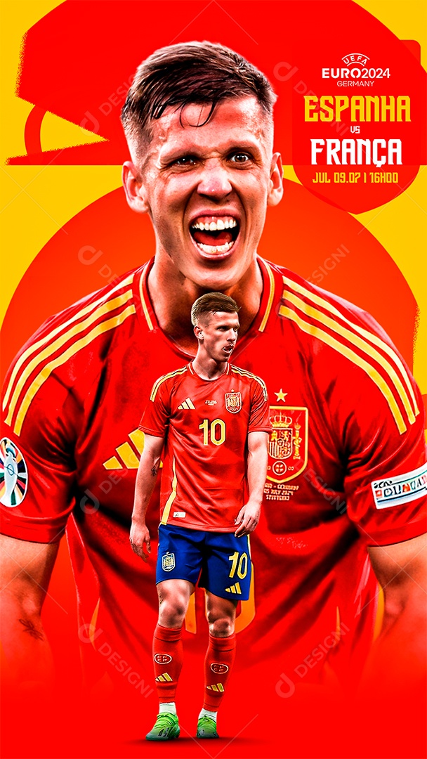 Flyer Matchday Dani Olmo Espanha Social Media PSD Editável