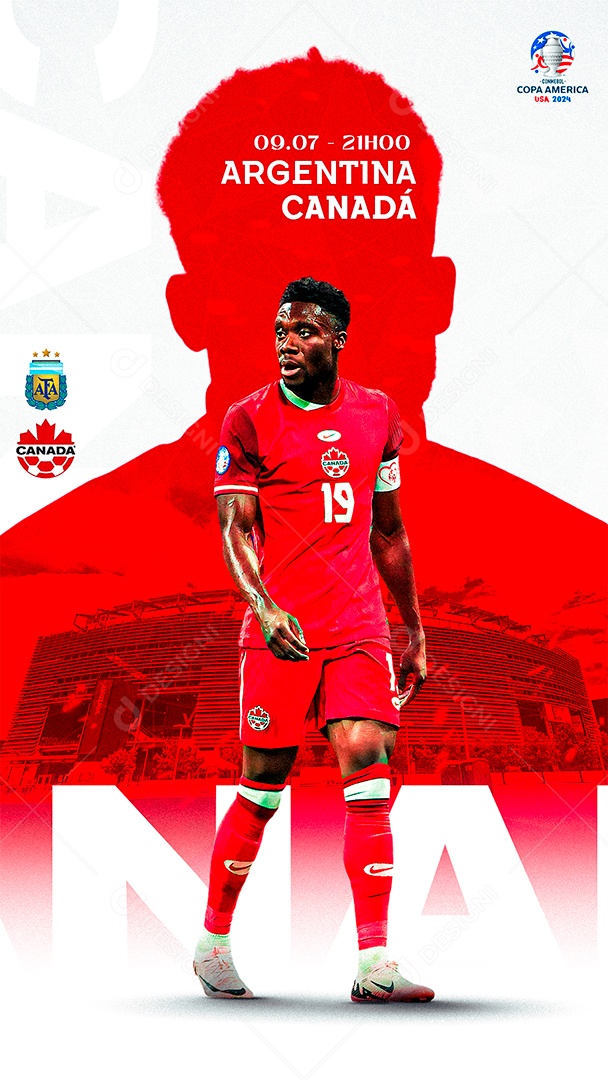 Flyer Matchday Davies Canada Social Media PSD Editável