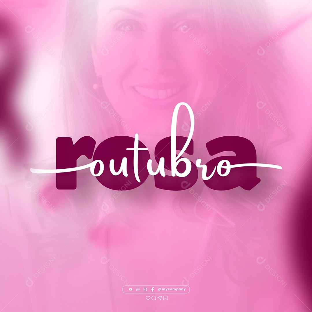 Feed Outubro Rosa Social Media PSD Editável
