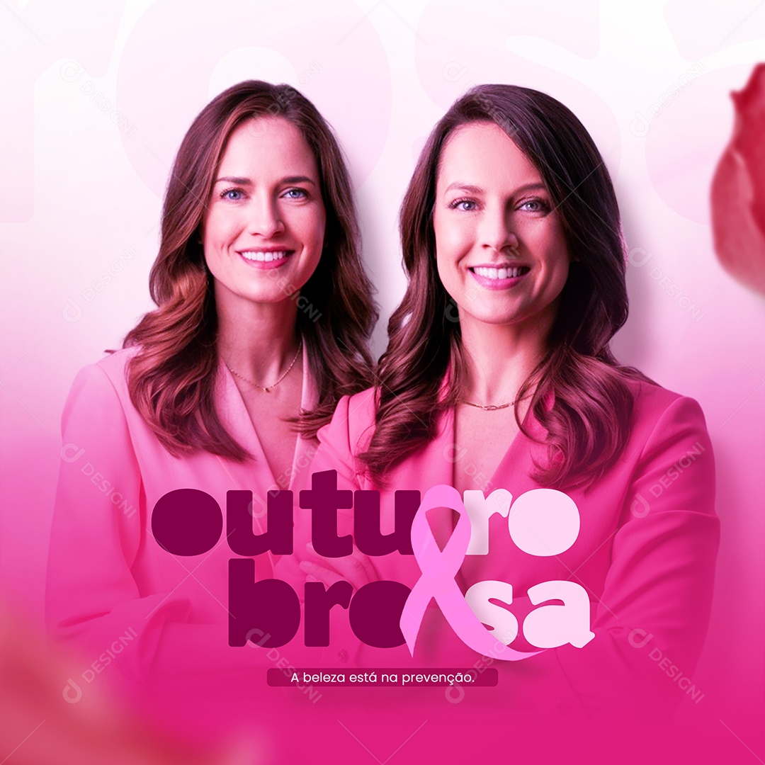 Feed Outubro Rosa a Beleza Social Media PSD Editável