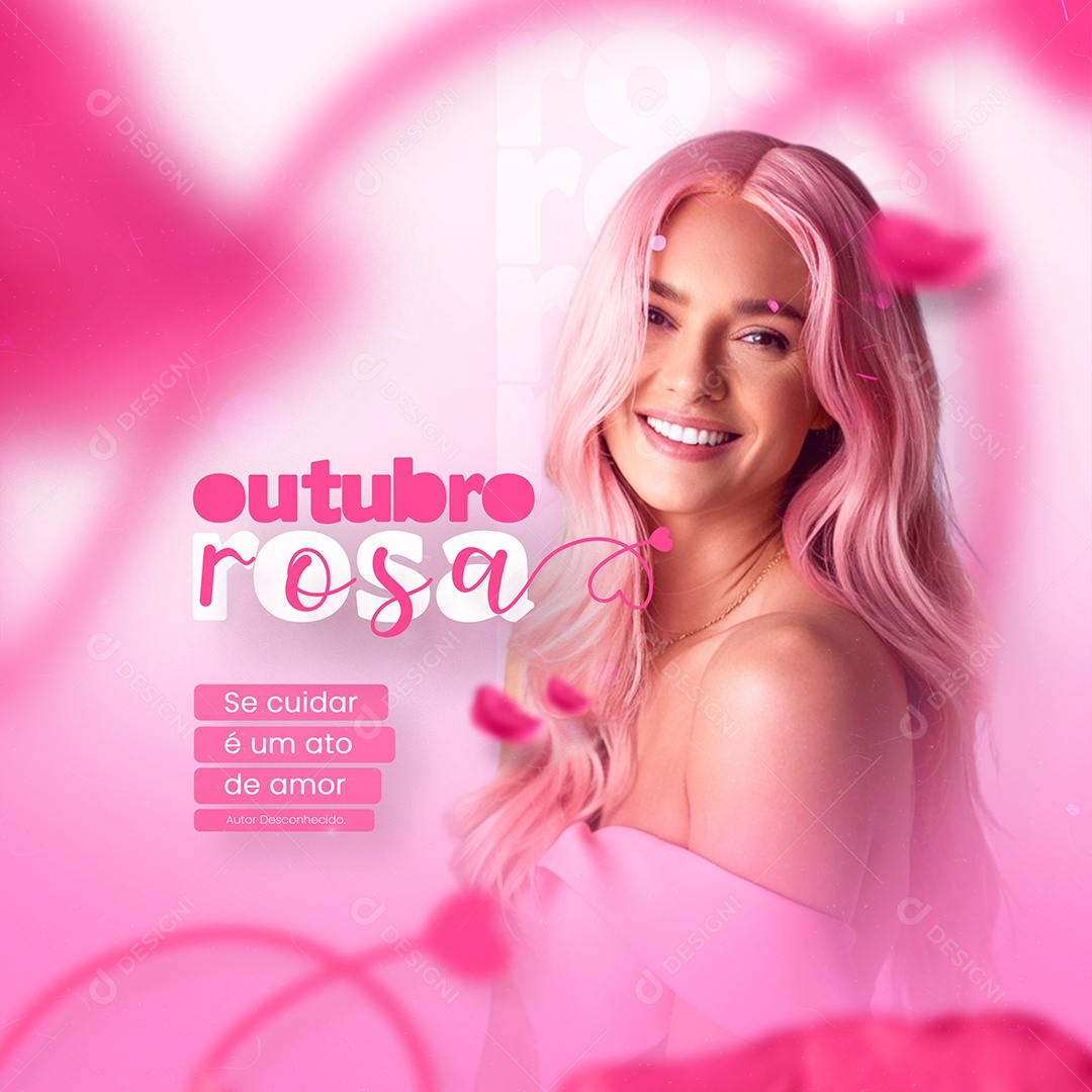 Feed Outubro Rosa se Cuida Social Media PSD Editável