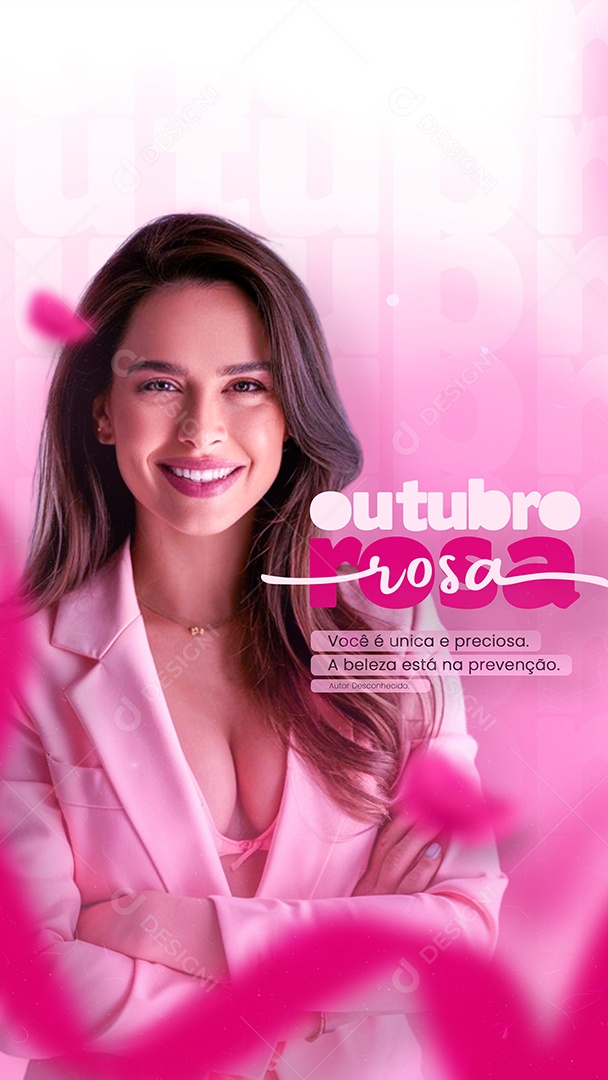 Story Outubro Rosa a Beleza está na Prevenção Social Media PSD Editável