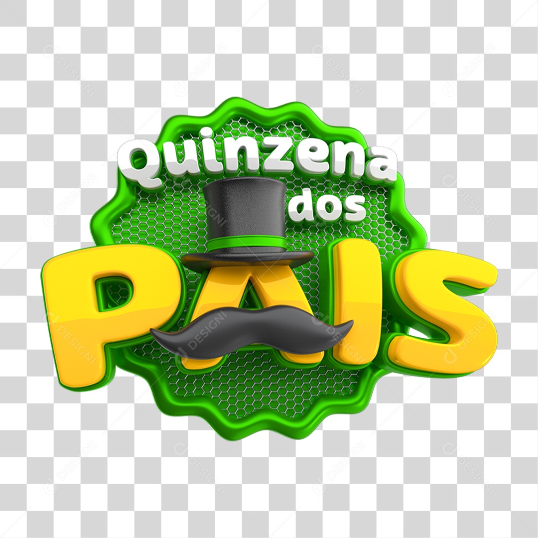 Selo 3D Quinzena dos Pais PNG Transparente