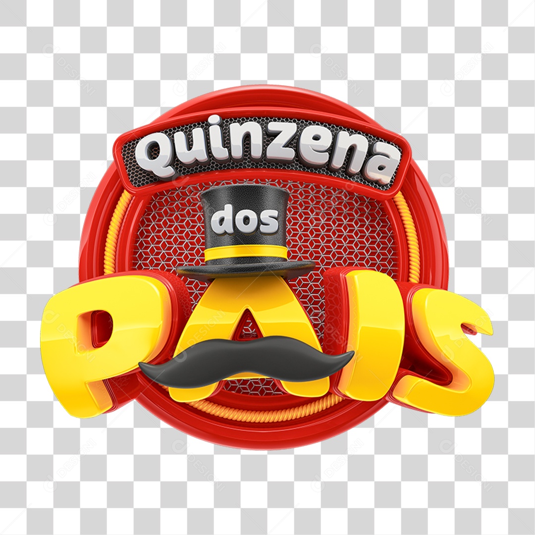 Selo 3D Quinzena dos Pais PNG Transparente
