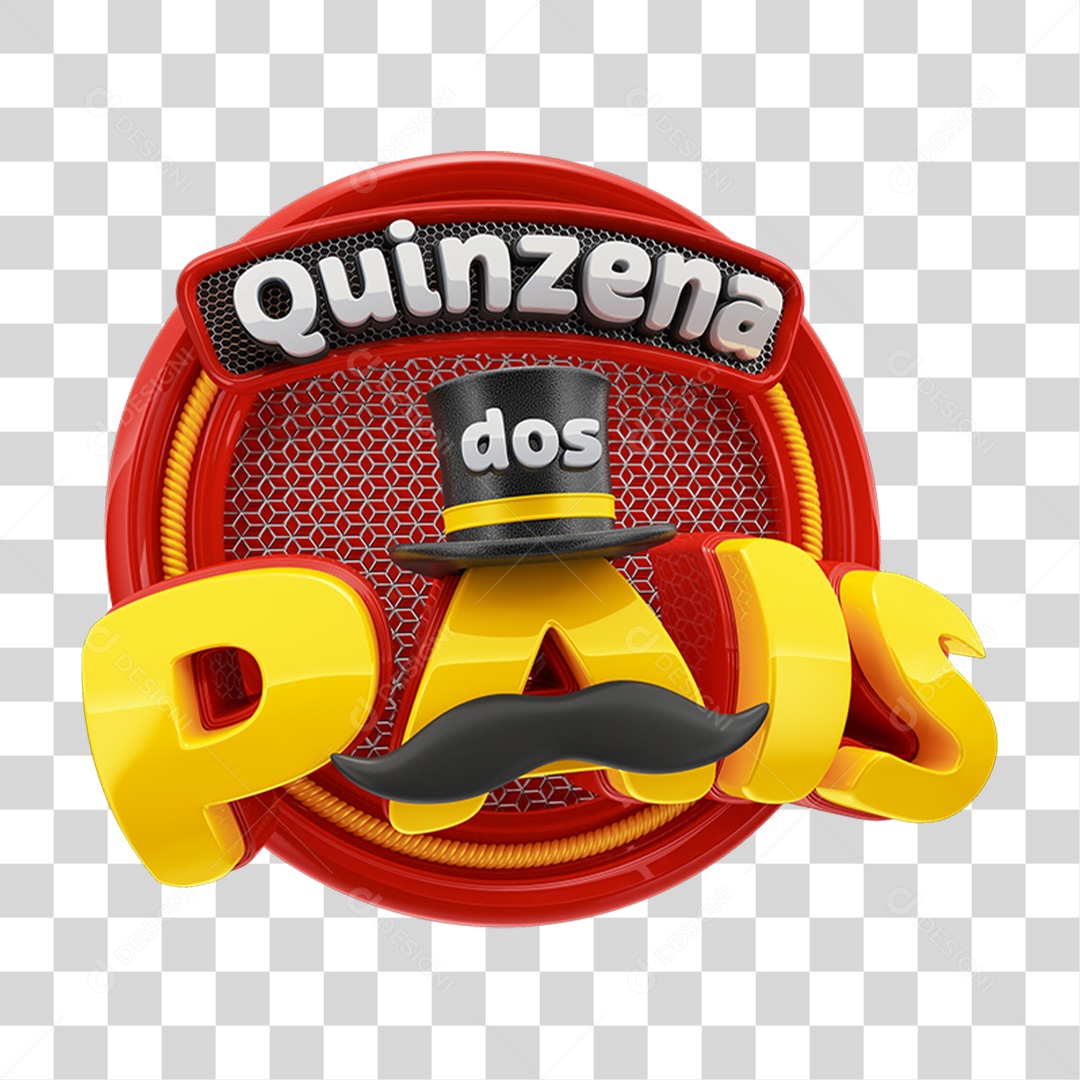 Selo 3D Quinzena dos Pais PNG Transparente