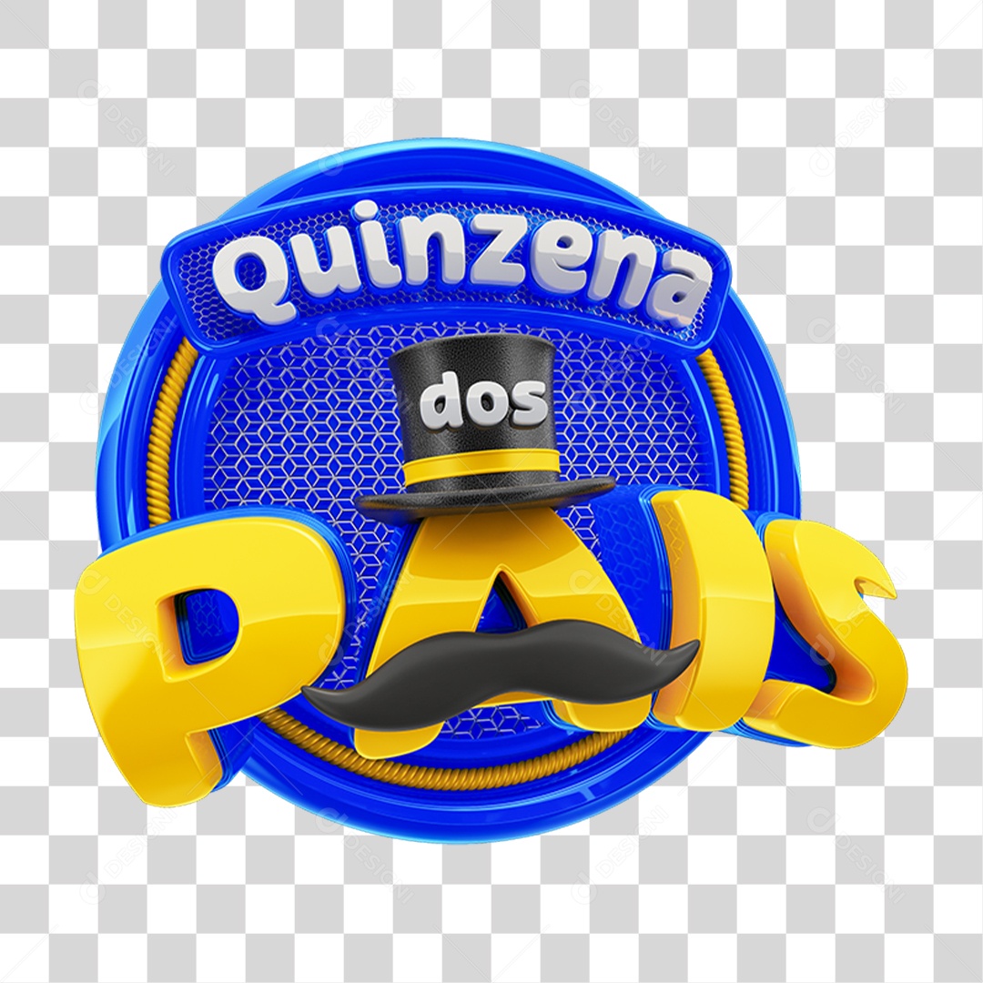 Selo 3D Quinzena dos Pais PNG Transparente
