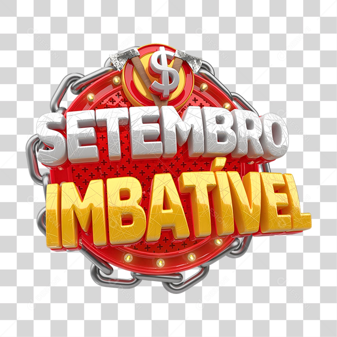 Selo 3D Setembro Imbatível PNG Transparente