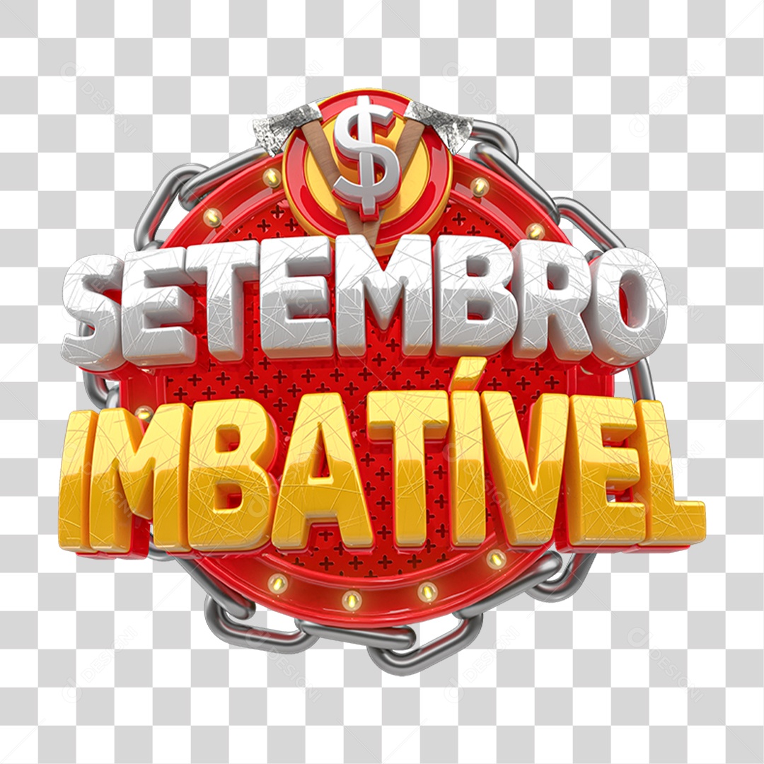 Selo 3D Setembro Imbatível PNG Transparente