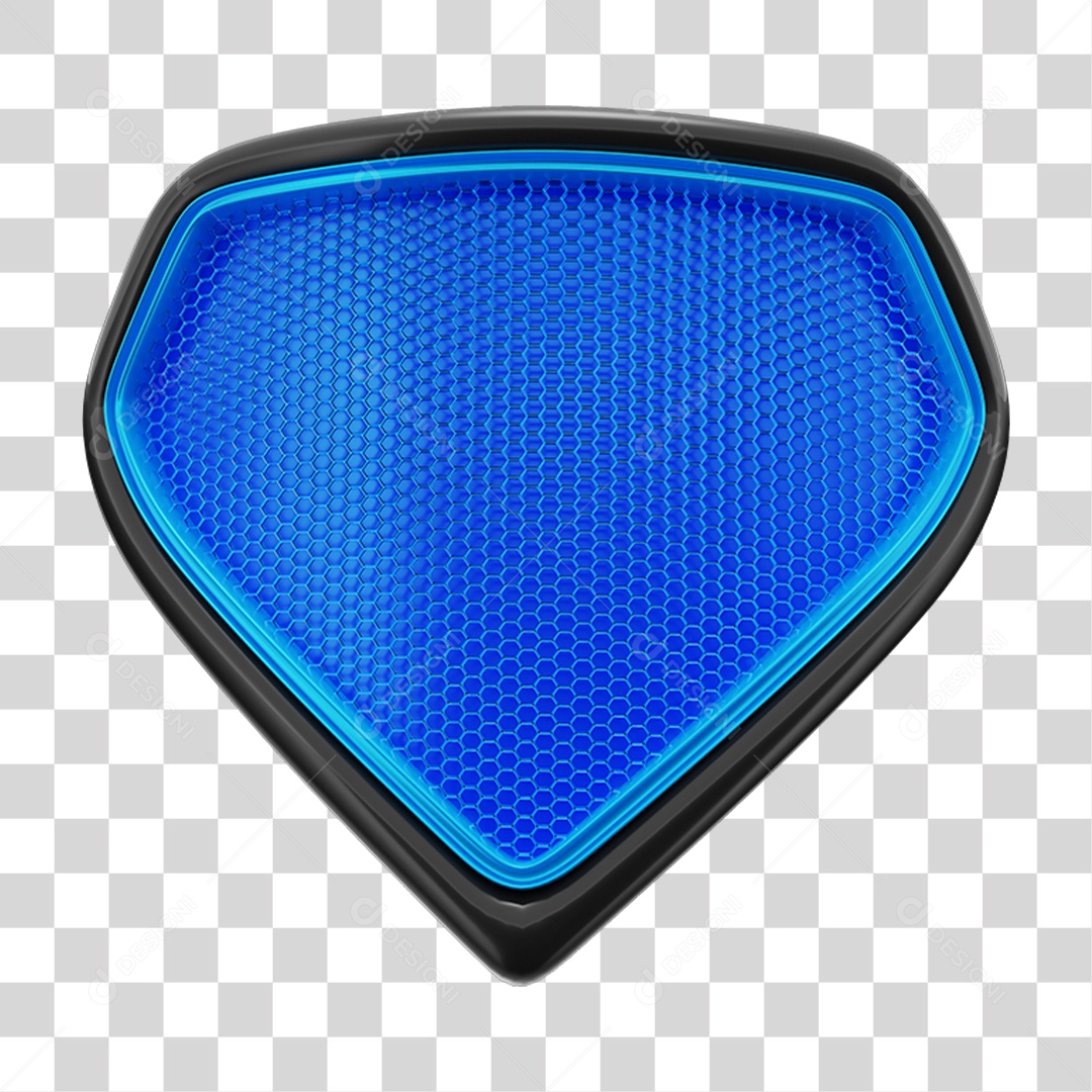 Elemento 3D Escudo Placa PNG Transparente