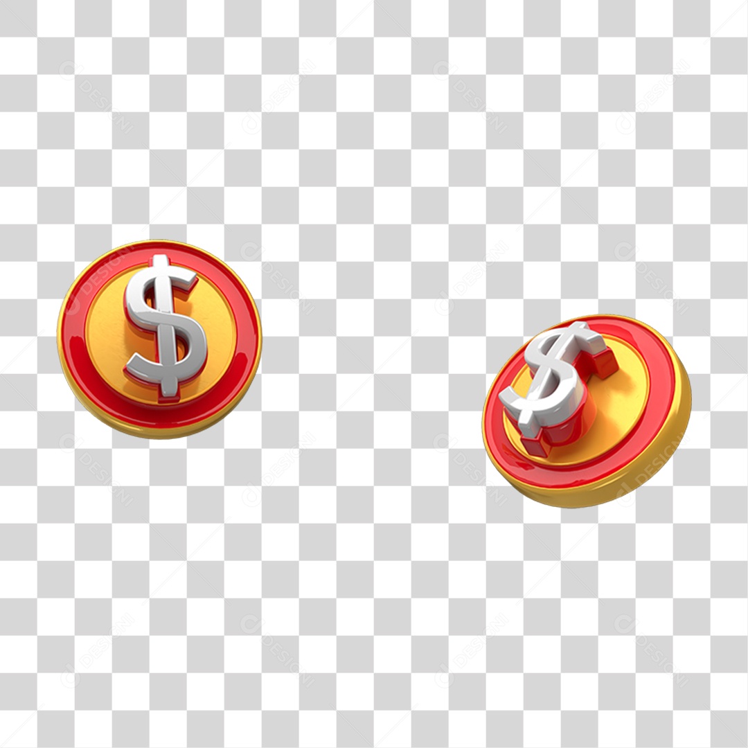 Elemento 3D Símbolo com Cifrão PNG Transparente