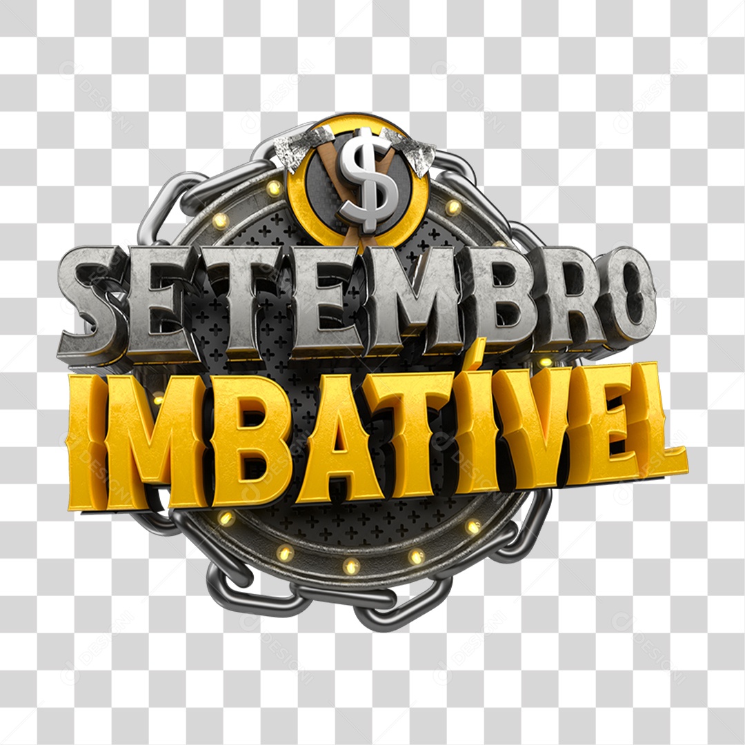 Selo 3D Setembro Imbatível PNG Transparente
