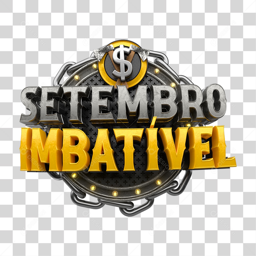 Selo 3D Setembro Imbatível PNG Transparente