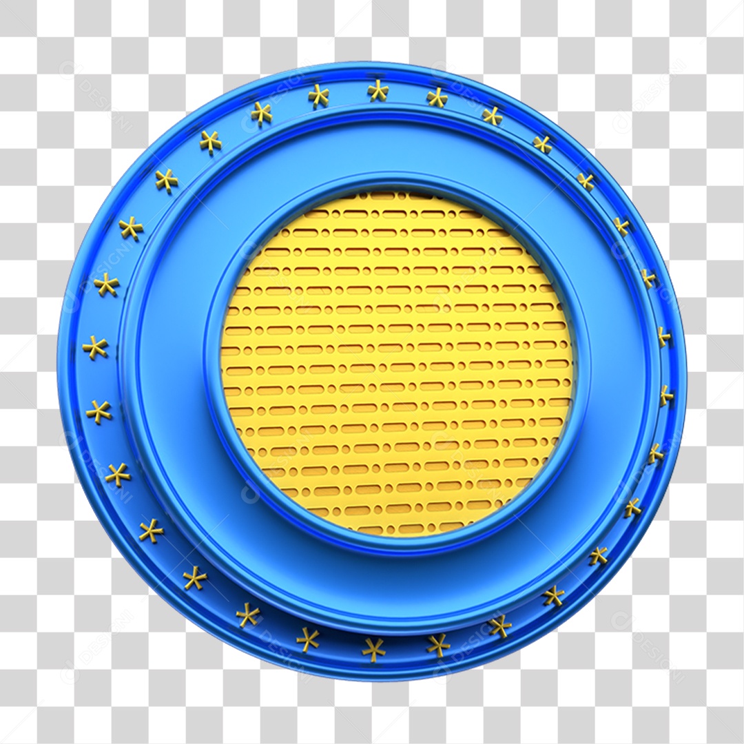 Elemento 3D Placa Redonda PNG Transparente